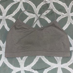 Gray sports bra